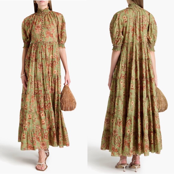 ZIMMERMANN Junie Tiered Swing Maxi Dress in Cotton. Size 1/S - Picture 1 of 15